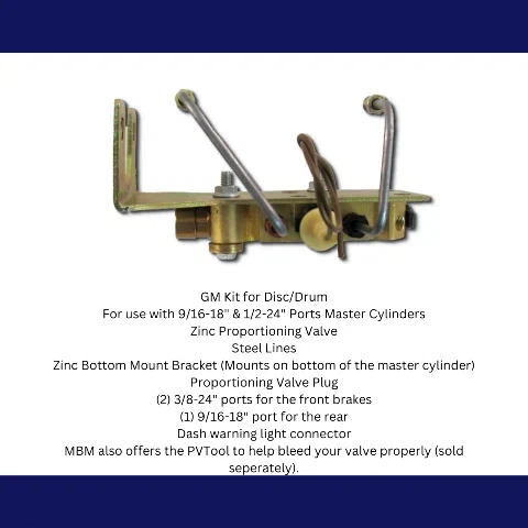 GM Bottom Mount Prop Valve Kit. Disc_Drum - Brass 1 PV2K-2BM